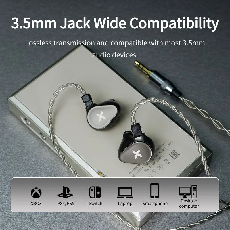 High-Fidelity In-Ear Monitors with Dual Magnetic Dynamic Drivers - Metal Alloy Housing, 3.5mm & Type-C, Audiophile Gaming Earphones