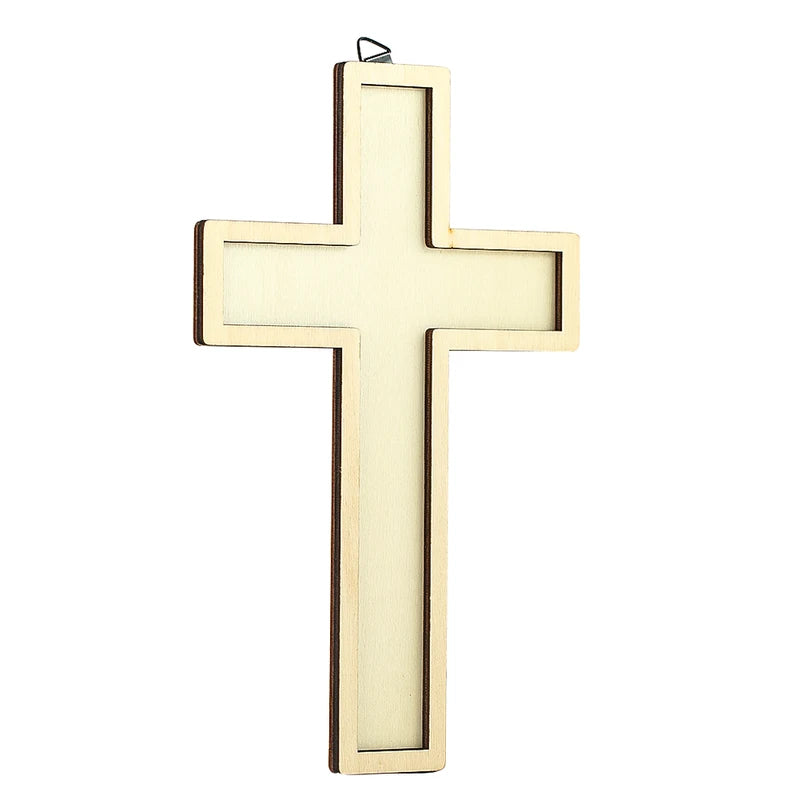 Wall-Mounted Wooden Cross Decor for Church Altar and Home