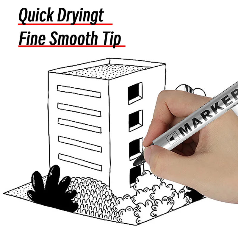 Waterproof Permanent Paint Marker Pen - Quick Dry, Oily Tyre & Signature Use