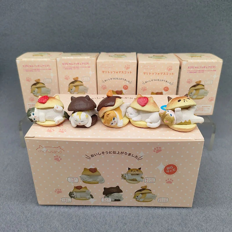 Burger Cat Action Figure Blind Box Toy Set - Fun Cat Decor & Gifts