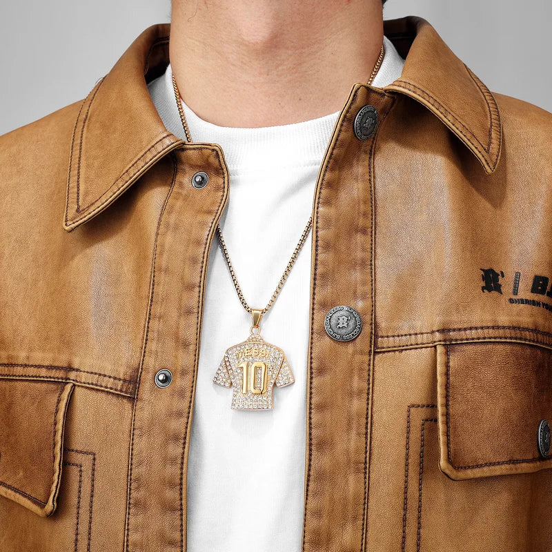 Stainless Steel Football Necklace Chain - Messi Ronaldo Neymar Mbappé Harland Jewelry