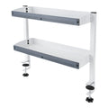 Clamp-On 2-Tier Desk Shelf Organizer - White, Adjustable for Tables and Desks