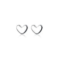 Minimalist Sterling Silver Heart Stud Earrings for Women and Teens