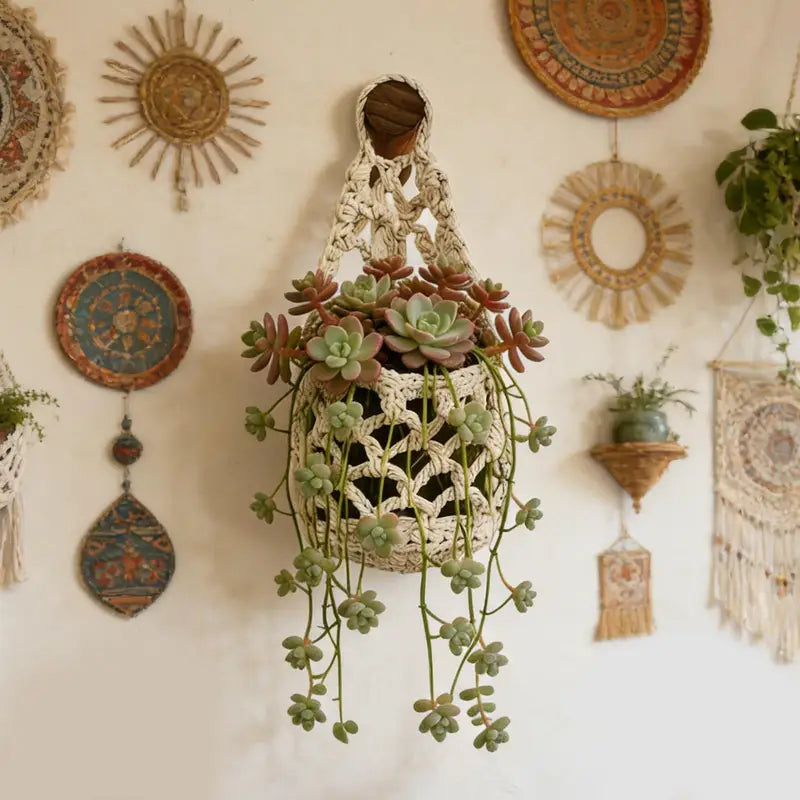 Handwoven Pineapple Shape Macrame Plant Hanger for Indoor and Outdoor Decor