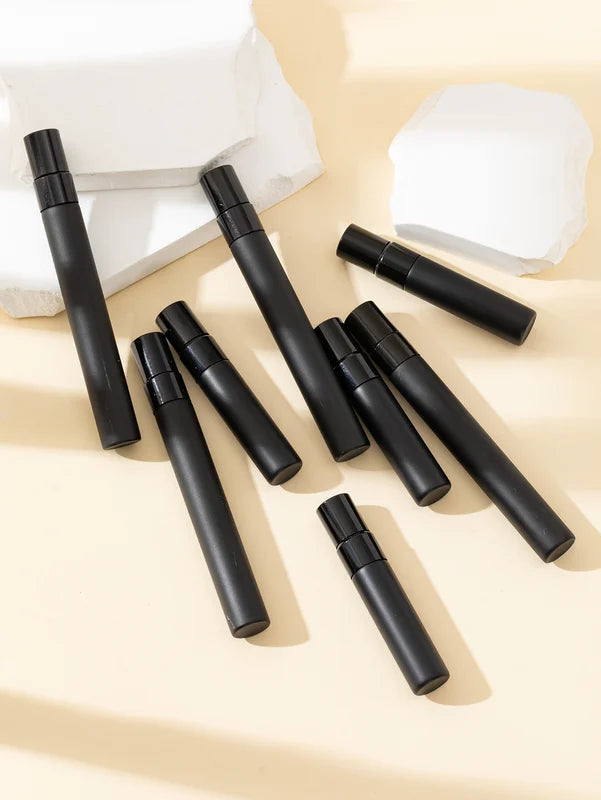 50/pcs Black Glass Spray Bottles 5ml-10ml Perfume Travel Dispenser Set