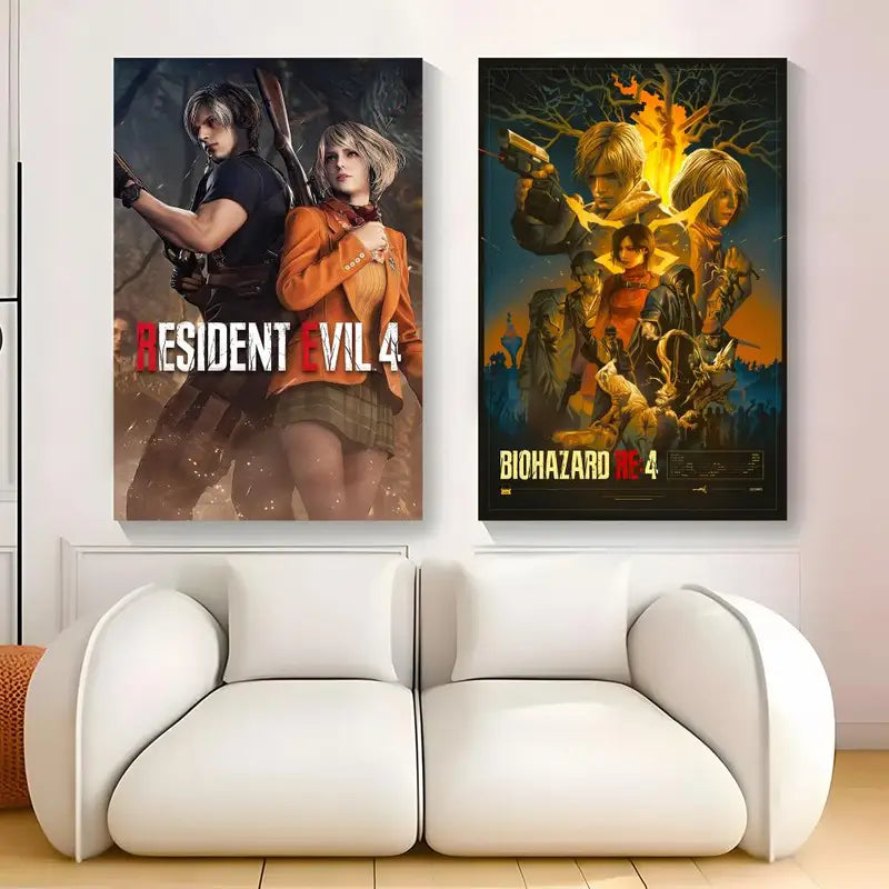 Resident Evil 4 Game Poster Oil Painting Canvas Wall Art Home Decor