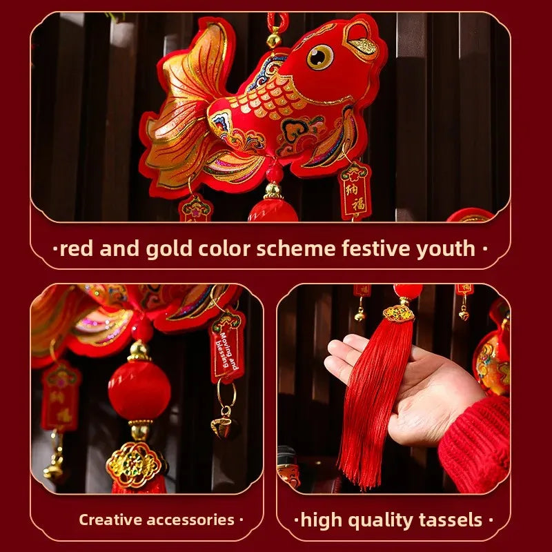 Traditional Chinese New Year Lanterns Hanging Strings Bell Decor - Spring Festival Ornament