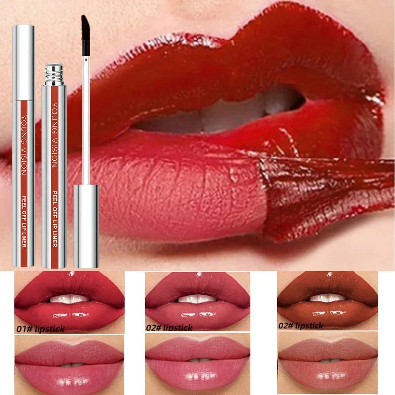 Tear-Off Lip Liner Set - Matte, Smudge-Free, Peel-Off, Multiple Colors