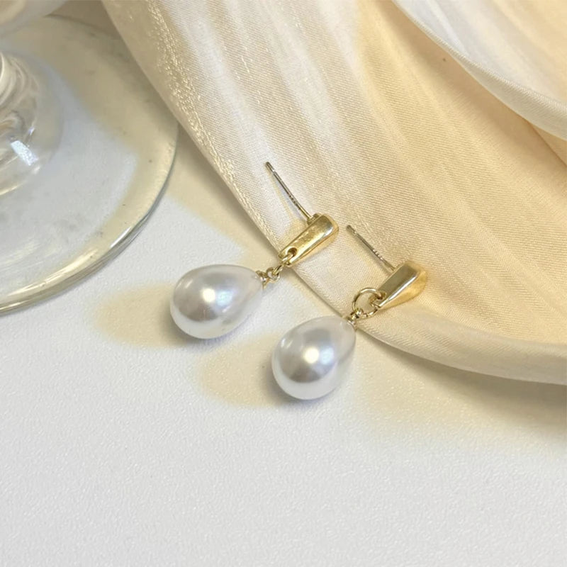 Elegant Teardrop Pearl Drop Earrings for Women - Versatile Jewelry Gift