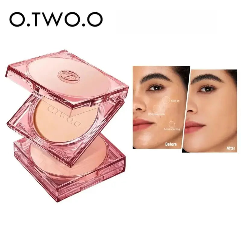 Oil Control Face Powder 24H Matte Finish Waterproof Compact Setting Powder