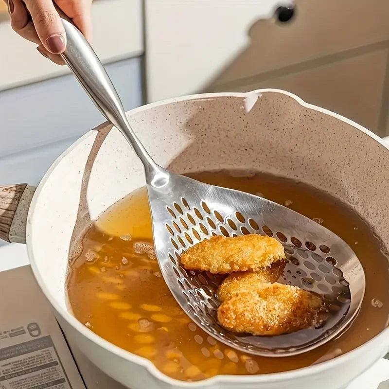 Stainless Steel Colander Skimmer Spoon Food Strainer for Frying & Cooking