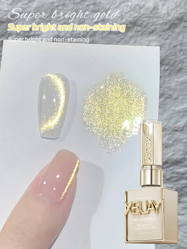 15ml Snow Pear Crushed Ice Cat Eye Gel Nail Polish - UV/LED Quick-Dry Nail Art