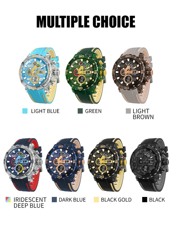 Waterproof Military Sport Watch for Men - LED Backlight Alarm Chronograph