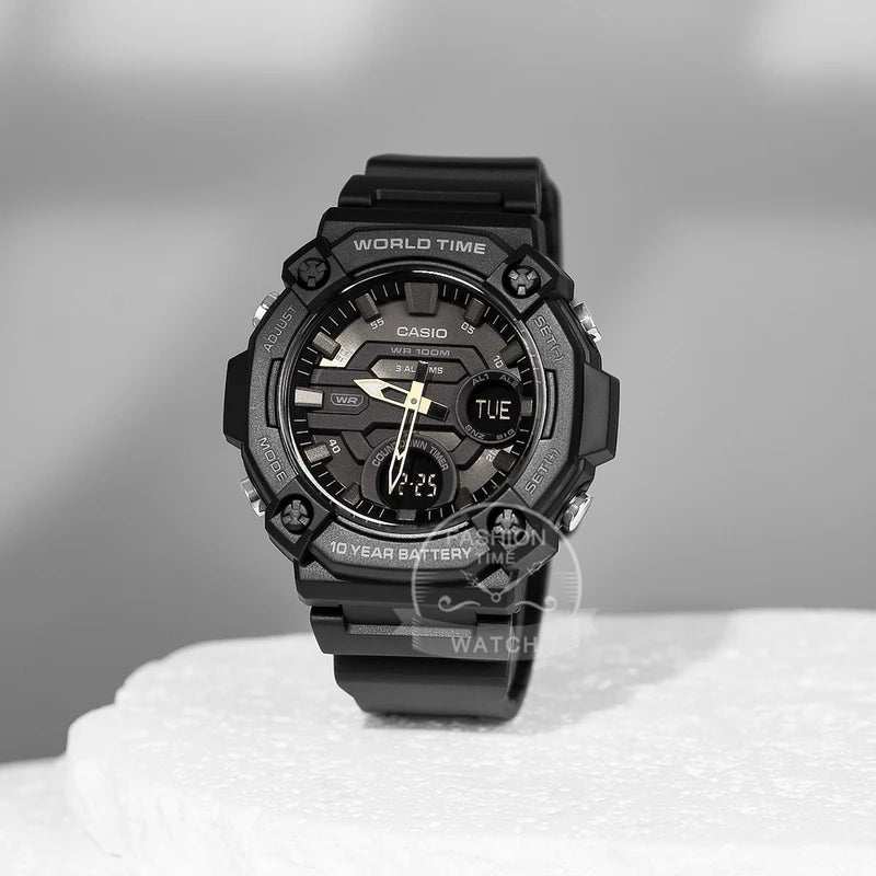 Men's Dual Display Multi-Function Digital Watch AEQ-120W Series