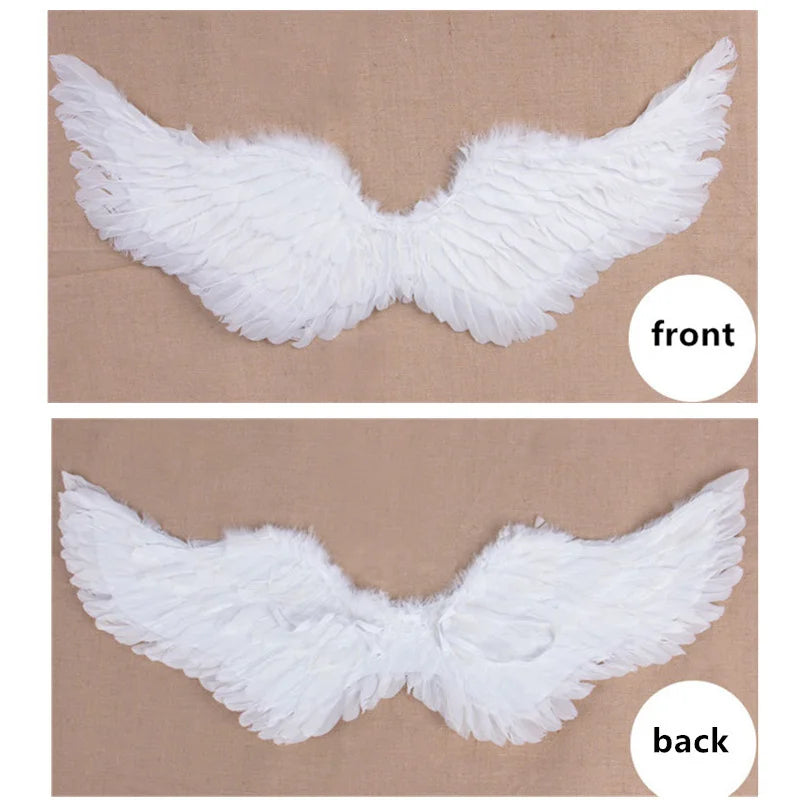 Angel Wings White Feathers Costume Accessory for Halloween & Cosplay