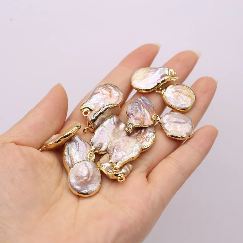 Purple Freshwater Pearl Pendant Drop Shape Jewelry Charm 14x21mm for DIY Necklace Earrings