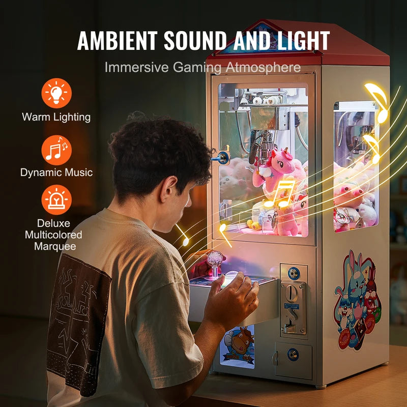 Claw Machine Arcade Game with Adjustable Grip 0-3 Inch Jaw Diameter for Kids