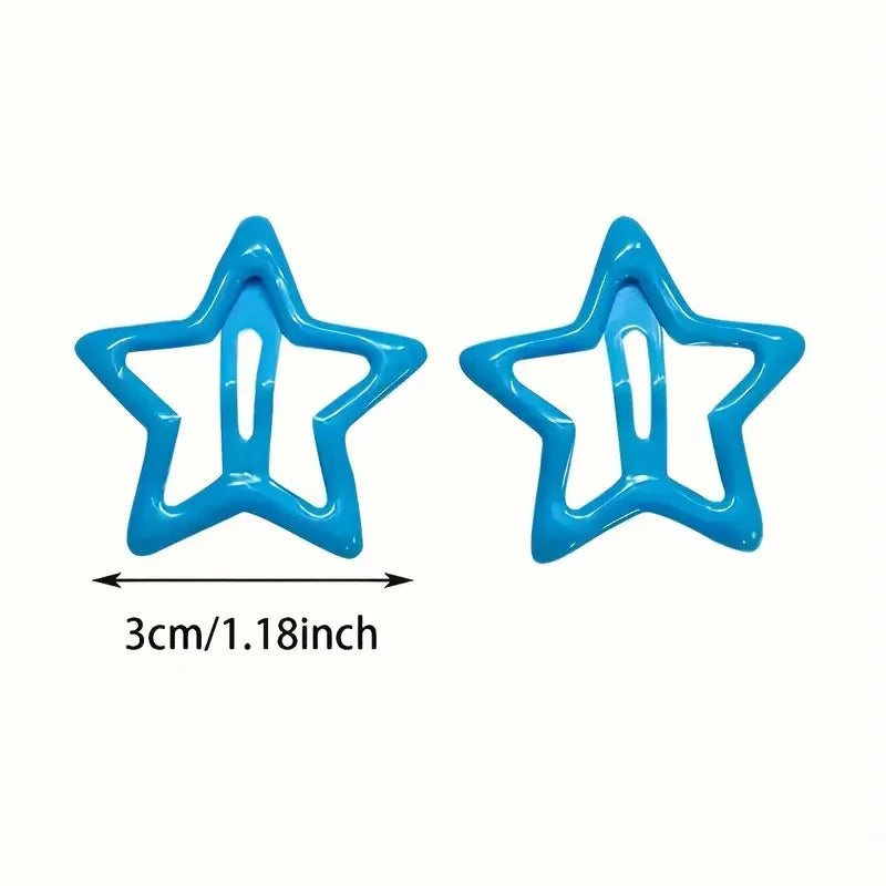 Star-Shaped Alloy Hair Clips Set - Lightweight Retro Hair Accessories for Daily Styling