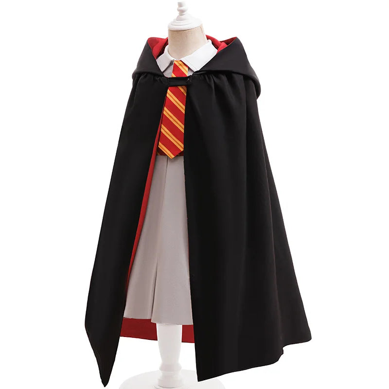 Halloween Cosplay Costume for Girls - Striped Top & Cape Set for Carnival & Party