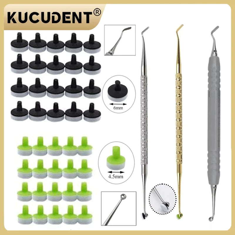 Dental Resin Filling Kit with Molding Tools Foam Pads Spatula & Cure Holder