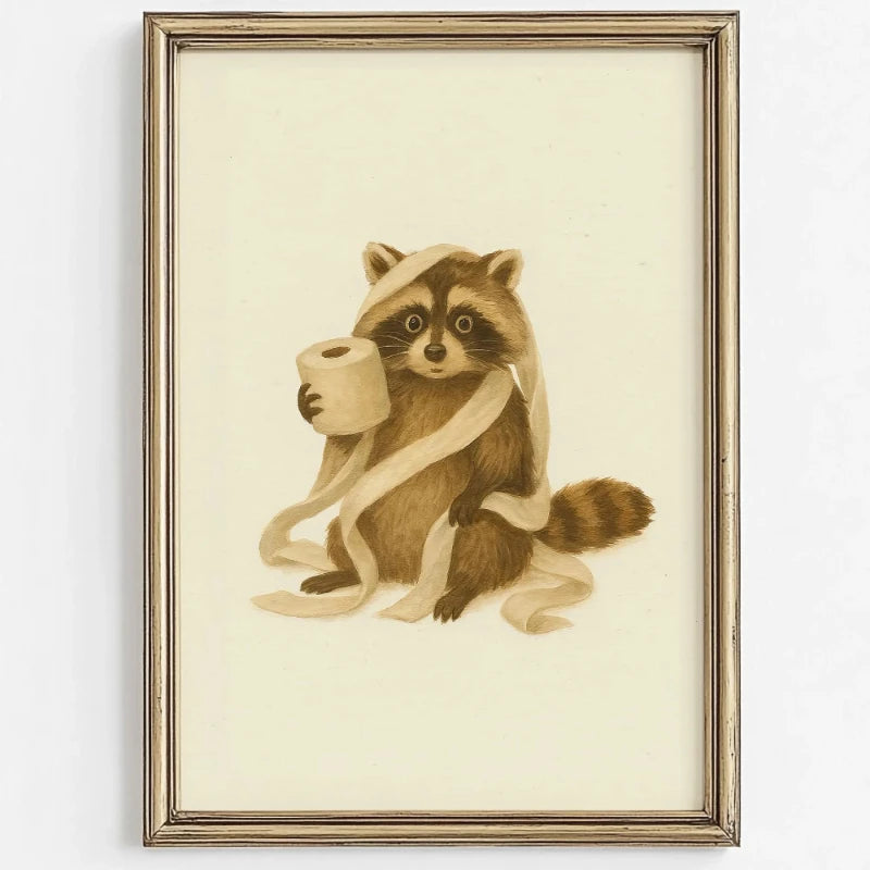 Cute Animal Bubble Bath Wall Art for Kids Bathroom Nursery Poster