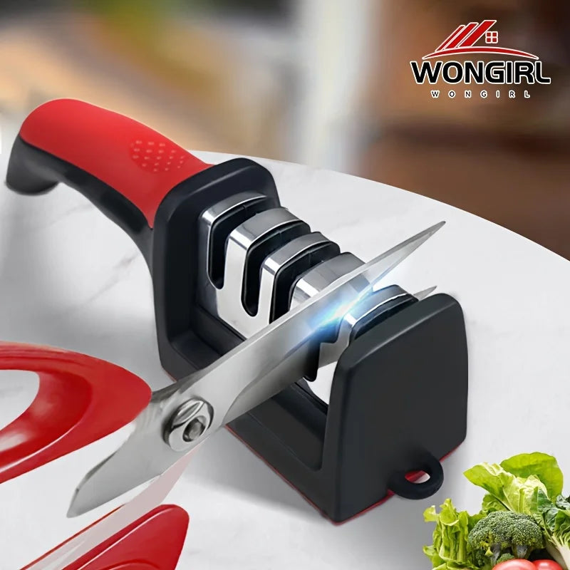 Professional Knife Sharpener - Tungsten Diamond Ceramic Blade System, No Assembly Needed