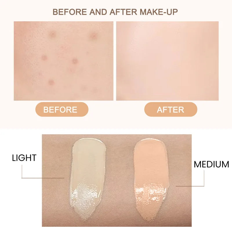 Waterproof CC Foundation Cream with Brightening & Blemish Coverage - 30ml