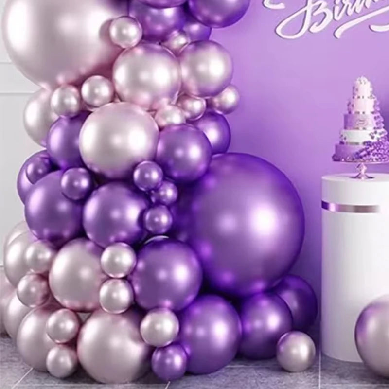 75pcs Metallic Pink Purple Balloon Garland Kit for Wedding Party Decorations