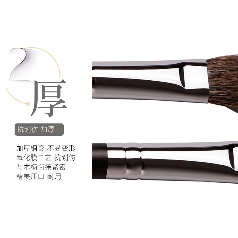Pro Squirrel Hair Angled Contour Makeup Brush Bevel Blush Bronzer Ebony Handle