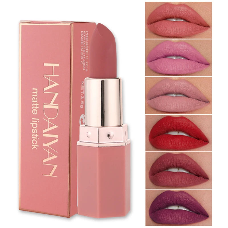 Matte Waterproof Lipstick Set - Long Lasting Nude & Red Shades for Women