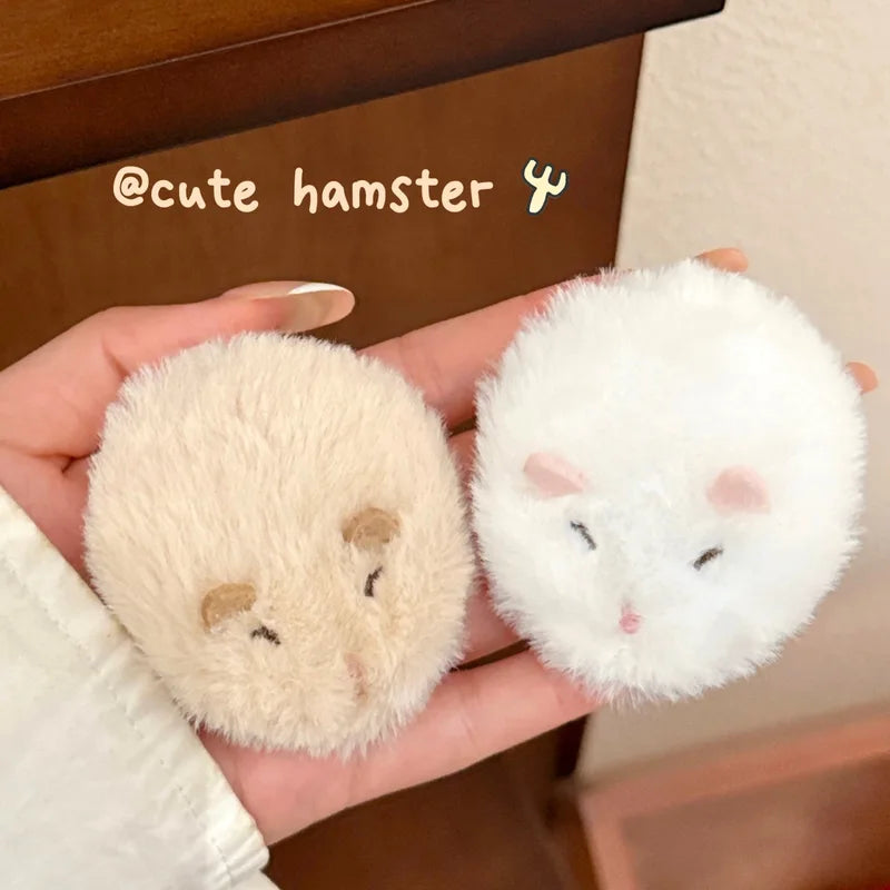 Cute Plush Hamster Hair Clip Set - Versatile Fury Hair Accessories for Kids & Teens