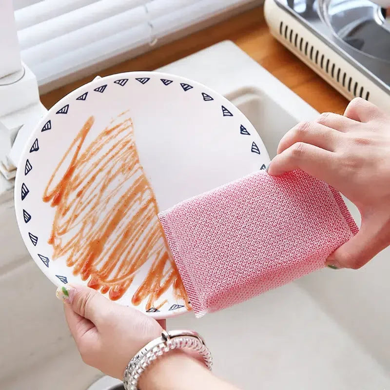 Multi-Purpose Dishwashing Sponge Set Thick Cleaning Pads Kitchen Scrubbing Cloths