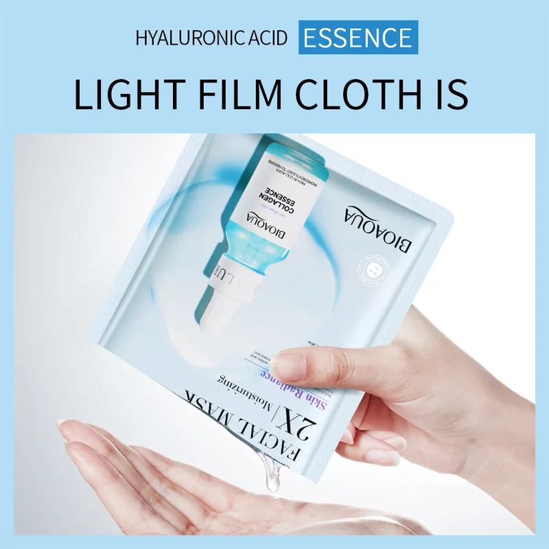 20pcs Collagen & Centella Face Masks with Hyaluronic Acid for Moisturizing & Refreshing Skin Care