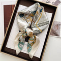 Luxury Satin Square Scarf for Women - Korean Fashion Rose Print Wraps & Bandannas, 70x70cm