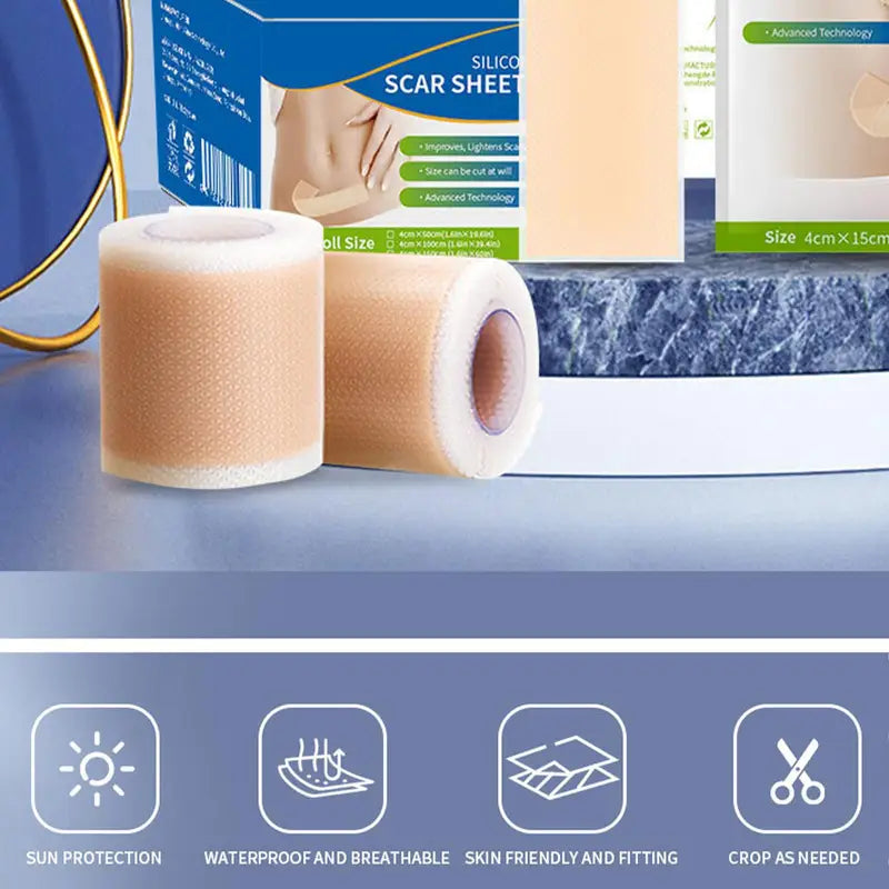Silicone Scar Sheets Self-Adhesive Waterproof Skin Care Tape 4cm x 50cm