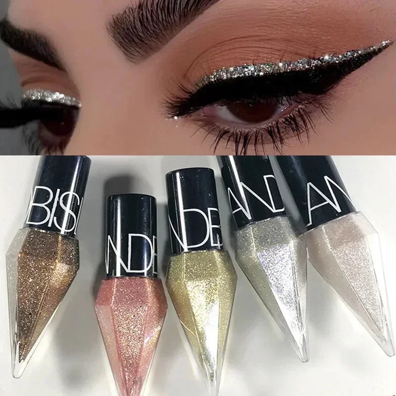 Liquid Glitter Eyeshadow & Eyeliner Set - Sparkling Silver & Rose Gold Colors