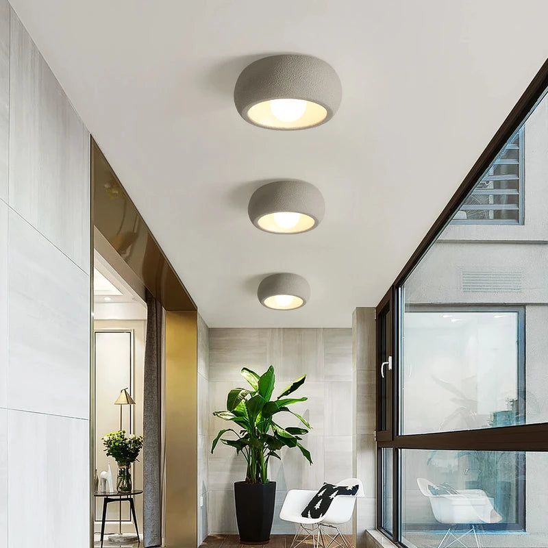 Modern Nordic Circular Ceiling Light for Balcony & Hallway - 30cm Diameter