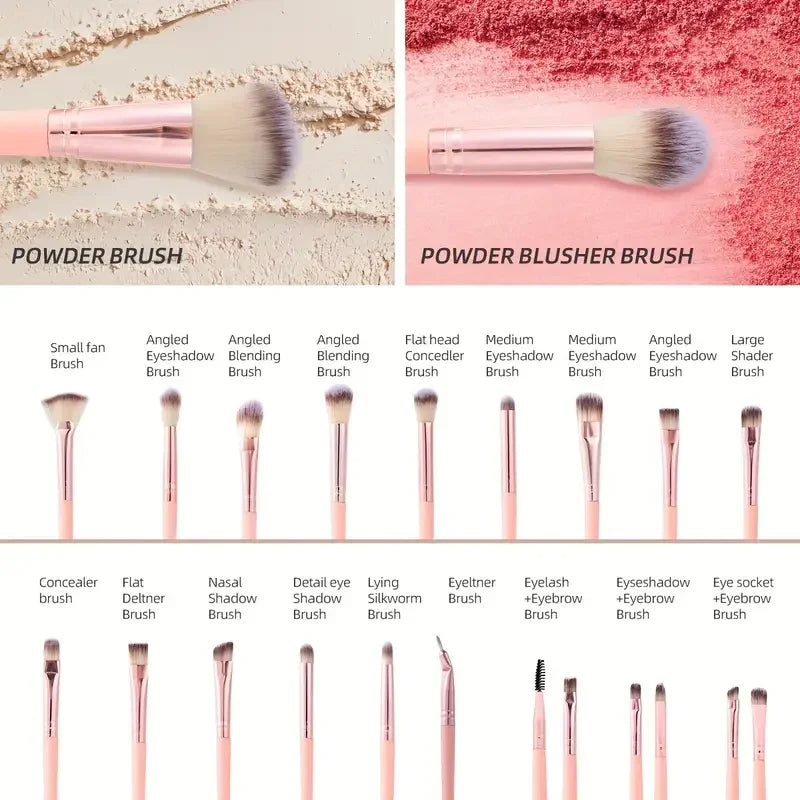 Complete Makeup Brush Set with Sponges and Tools – 20/40 Pcs for Face & Beauty
