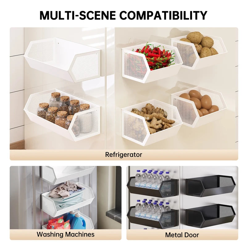 Magnetic Storage Rack for Balcony or Laundry Room No Drilling Wall Shelf