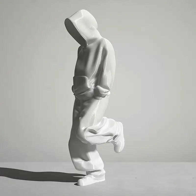 Faceless Thinker Model Set - Black & White Plastic Decor for Desk or Hallway