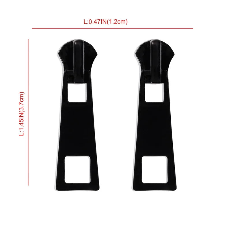 Unisex Geometric Zipper Stud Earrings for Women Men Fashion Jewelry