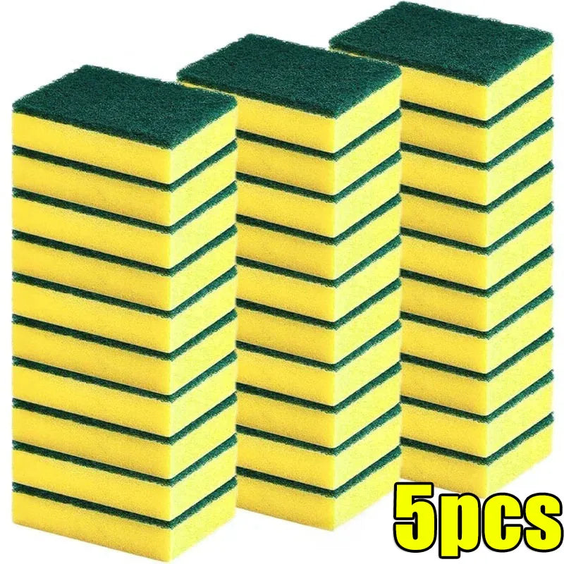 Kitchen Dishwashing Sponge Set - Soft Absorbent Scouring Pads for Household Cleaning