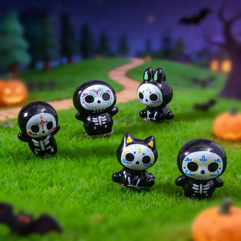 Halloween Mini Ghost Figurines Set for Desk Decor Jewelry Making 10PCS