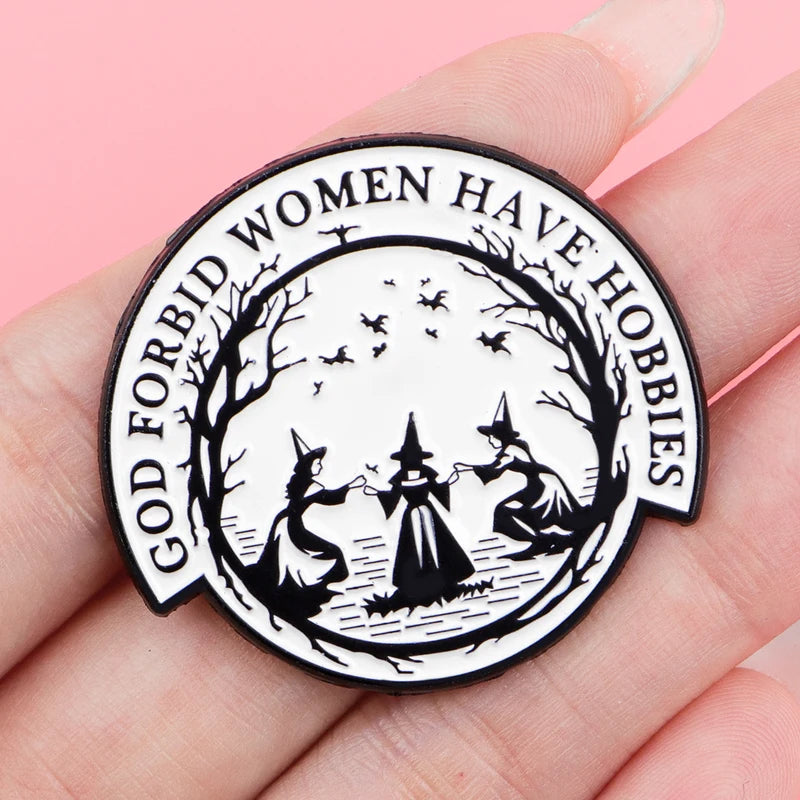 Halloween Witch Enamel Pins Pack Badge Brooches for Jackets Bags Cosplay Gifts