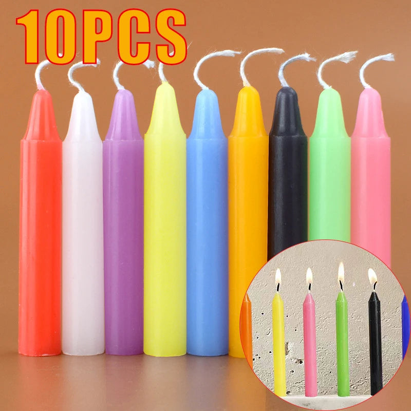 Mini Taper Candles 10-Pack - Holiday Christmas & Wedding Decor, Handmade Wax