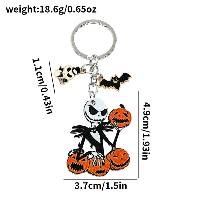 Nightmare Before Christmas Jack Skellington & Pumpkin Keychain Halloween Accessory