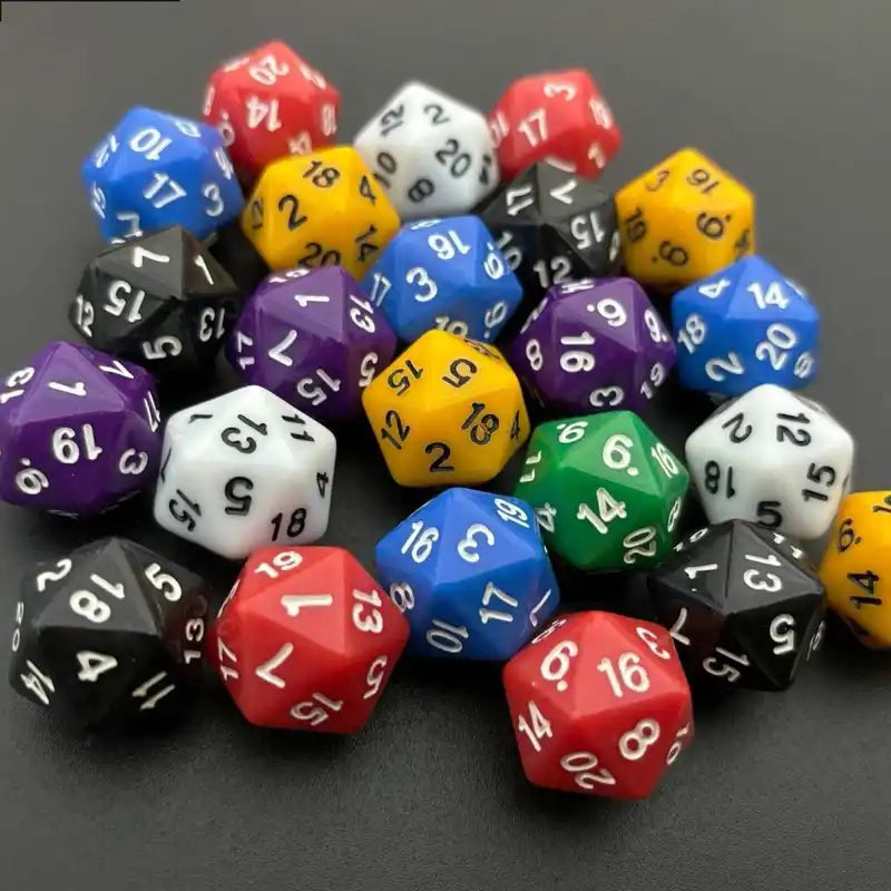 10PCS Acrylic D20 Polyhedral Dice Set for Math Learning & Party Favors