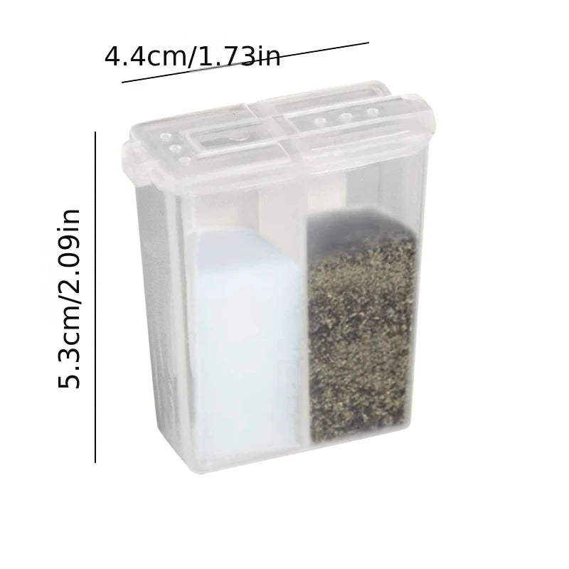 2-in-1 Camping Spice Shaker with Lid Multi-Purpose Salt & Pepper Jar Outdoor BBQ Storage