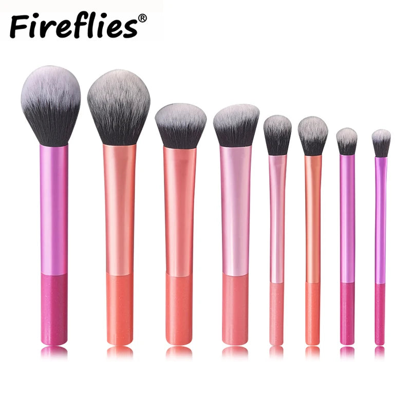8pcs Makeup Brush Kit with Synthetic Hair - Foundation, Blush, Eyeshadow & More