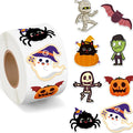 500pcs Halloween Sticker Roll Set - Funny Pumpkin Ghost Skull Spider Bat Labels for DIY Crafts